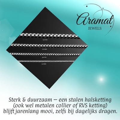 Aramat Jewels | Halskettingen | Jasseron Halsketting 5mm Zilverkleurig Staal | 80cm |80cm |5mm | Staal | Volwassenen | Verkleurd niet