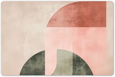 Placemats 45x30 cm - Placemat kunststof - 1 stuk - Cirkel - Abstract - Roze - Borden onderleggers - Decoratie voor op tafel - Keuken tafeldecoratie accessoires - Vinyl onderlegger - Tafelversiering