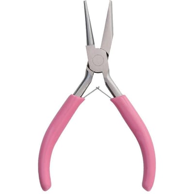 Pinces rondes concaves de 5 pouces, mini pinces de précision pour boucler les fils, outils de pliage de fils pour la fabrication de bijoux, les loisirs créatifs et la vente en gros rose