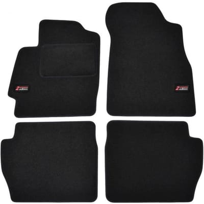 Tapis de sol - Logo - Mazda 2 - Velours noir - 4 pièces - Ajustement précis