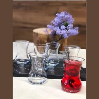 LAV – theekopjes set van 6 – Demet LV-DMT303 – Turkse thee – 135 ml – patroon