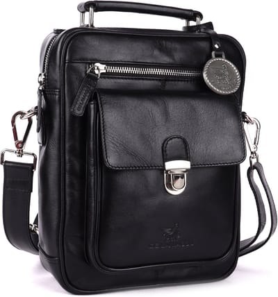 DE LAMASSU® (Zane) Leren Schoudertas & Crossbody – Echt Leer – Unisex – Met Tablet Vak tot 9,7 Inch – Luxe Geschenkverpakking