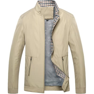 Nouvelle veste épaisse automne et hiver pour personnes d'âge mûr, veste ample à col montant pour personnes d'âge mûr et âgées, veste vêtements pour hommes décontracté d'affaires 4XL beige