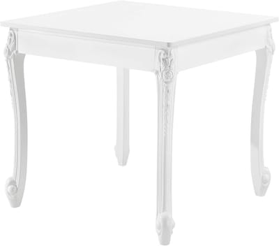 Eettafel Lüneburg - Keukentafel Vierkant - Samen Eten - Barok Bloemendecor - 80x80x76 cm - Wit