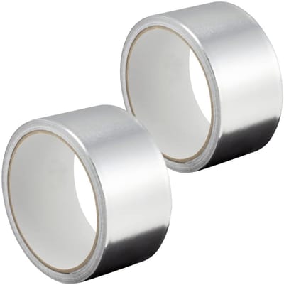 2-stuks Aluminiumfolie tape - Tape - Waterdicht - Oliebestendig - Isolerend - 4,8 cm breed - 10 m lang - Geschikt voor HVAC, afdichting, isolatie, reparatie van luchtkanalen, metaalreparatie, enz. - Zilver