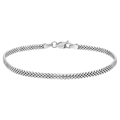 Lucardi Dames Gerecycled zilveren armband fantasie - Armband - 925 Zilver - Zilverkleurig - 18 cm