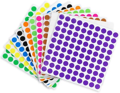 10 mm Kleurrijke Zelfklevende Plakpunten - 11 Kleuren, 3300 stuks