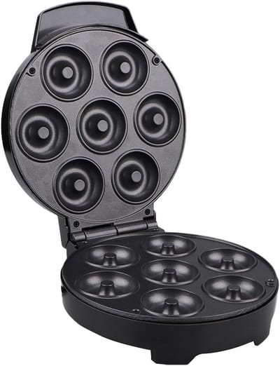 Donut Maker - Apparaat Gebak - Thuis Bakken - Antislip Handvat - 7 Donuts - Zwart
