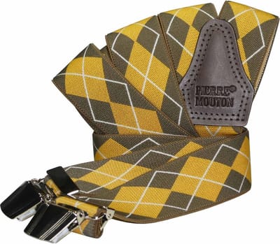 Pierre Mouton - Bretel - Volwassenen - Metz Geel - Sterke Clips - 140cm - 35mm - XL - XXL