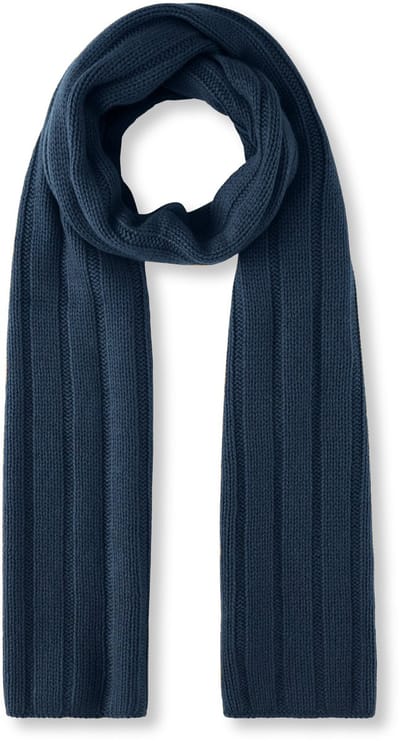 FALKE Scarf in Rib sneldrogend warm kasjmier wintersjaal unisex blauw - maat ONESIZE
