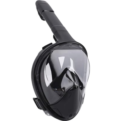 Masque de Snorkel Vue Panoramique 180 Degrés Anti-buée Anti-éclaboussures Silicone Entièrement Sec Respiration Protection Faciale de Snorkeling L/XL