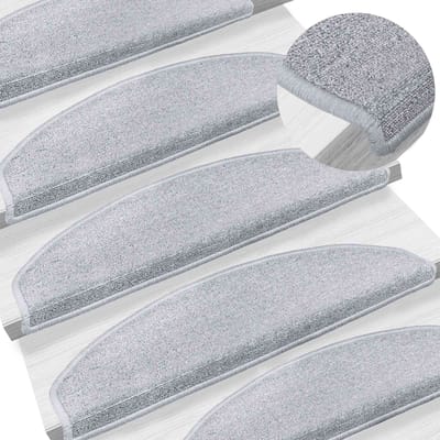 vidaXL - Zelfklevende - trapmatten - 15 - st - 80 - x - 24,5 - x - 3,5 - cm - Lichtgrijs