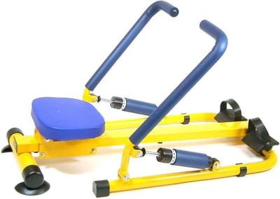 Roeitrainer Kinderen - Fitnessapparaat Spel - Samen Sporten - Dubbel Spoor Ontwerp - 100 Pond Gewicht - Blauw