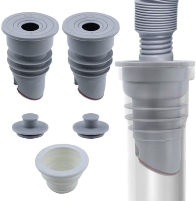 Dailygoods- Buisafdichting 2 Stuks - Afdichting voor Wasmachines - Silicagel - Waterdicht - Grijs - Duurzaam en Sterk - Afdichtring