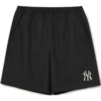 Shorts Casual Unisexe MLB New York Yankees Logo Uni Imprimé Taille Mi-haute Élastique Coupe Droite Noir 3ASMR0133-50BKS XS black