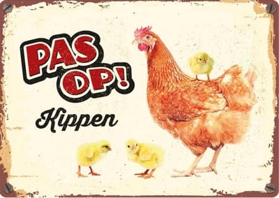 waakbord Kippen 14,8 x 21 x 2 cm staal