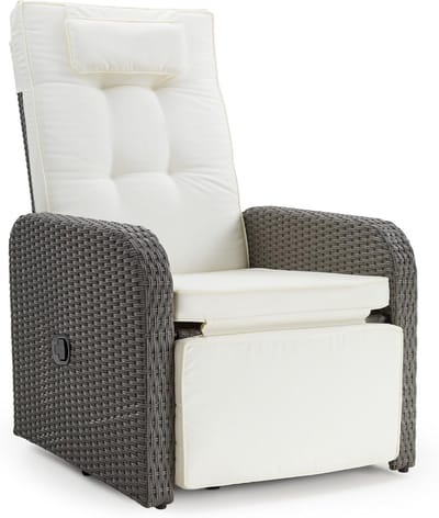 Ligstoel Rotan - Zonnebed Tuinstoel - Buiten Ontspannen - 360 Graden Draaibaar - 69 x 89 x 106 cm