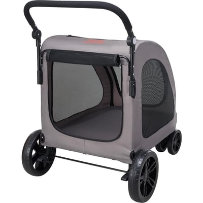 Poussette pour animaux de compagnie 4 roues Chien Poussette Transporteur Capacité de poids 160 lbs Portable
