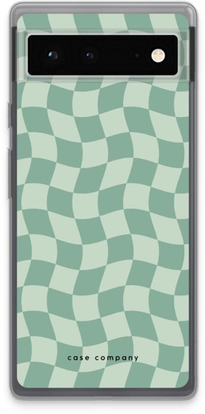 Case Company® - Hoesje geschikt voor Google Pixel 6 hoesje - Grid Groen - Soft Cover Telefoonhoesje - Bescherming aan alle Kanten en Schermrand