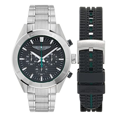 Aston Martin Aml Icon BST W MTIB1F501 Horloge - Staal - Zilverkleurig - Ø 45 mm