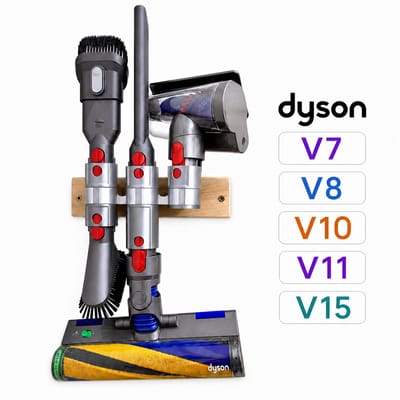 Accessoire Houder Geschikt voor Dyson V15 / V11 / V10 / V8 / V7 – Wandhouder voor 3 tot 6 Opzetstukken – Tool Organizer – Wandmontage Opbergsysteem – Zilver