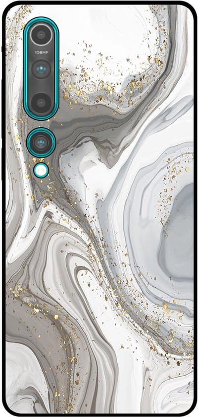 Smartphonica Telefoonhoesje Geschikt voor Xiaomi Mi 10 / 10 Pro met marmer opdruk - TPU backcover case marble design - Zilver geschikt voor Xiaomi Mi 10;Xiaomi Mi 10 Pro