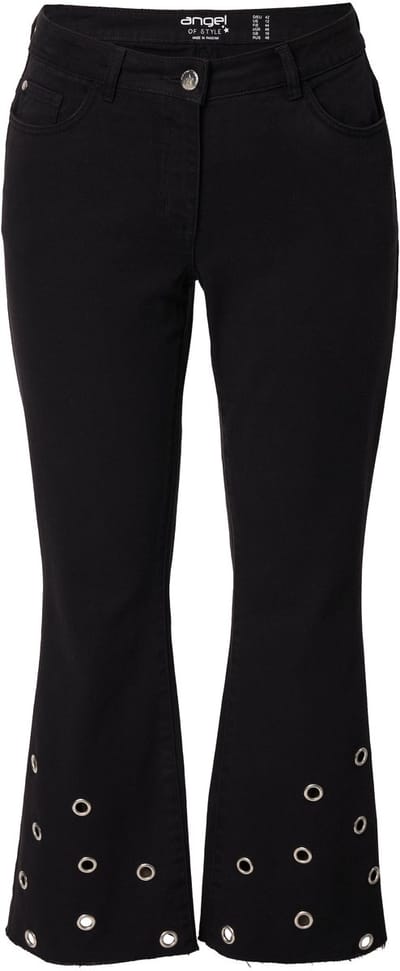 Angel of Style - Dames - Jeans Claire metallic oogjes aan de zoom 5-pocket - Zwart - Maat 42