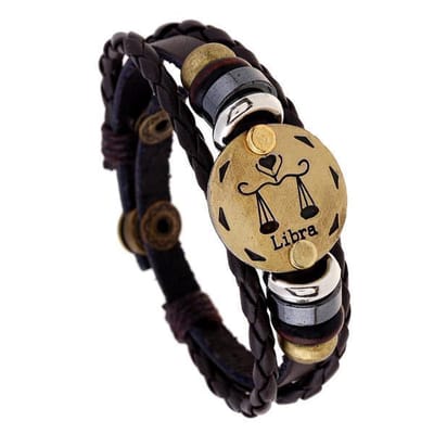 Leren armband sterrenbeeld weegschaal 4045