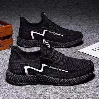 Baskets Homme Pour Homme Caoutchouc Noir Chaussures de Course Respirantes Fabri Chaussures de Sport Homme Pas Cher Été Baskets Homme 43 noir