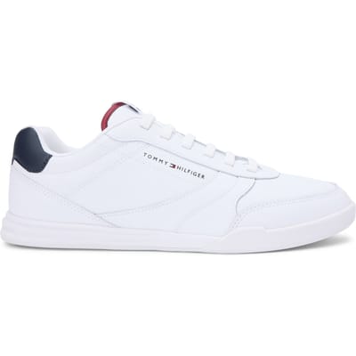 Tommy Hilfiger Contrast Heel Trainers Wileather White Größe: 40 | Trainers Outlet | Herren | Weiß
