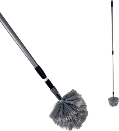 Synx Tools ragebol met telescoopsteel - Stoffer - Plumeau - spinnenrager met telescoopsteel 175 cm - Grijs - Plumeaus - Uitschuifbaar - Duster