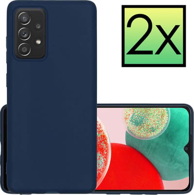 Hoesje - 2 Stuks - Geschikt voor Samsung Galaxy A23 - Sterk & Shockproof - Case Siliconen - Back Cover - Telefoon Hoes - Donkerblauw