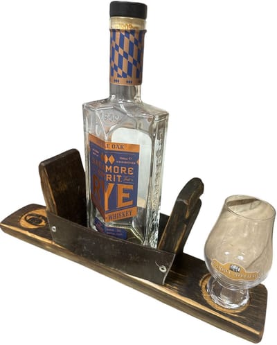 The Twin Glass & Bottle Stand / Whisky Fles- en Glasstandaard / Whiskyliefhebbers / Vaderdag / Cadeau