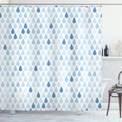New Bed, Blauw Regen Druppels Wit Marine Douchegordijn Badkamer Decor Set met Haakjes 180 cm B 200 cm L