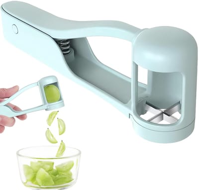 Dailygoods - Druivensnijder, fruitsnijder voor peuters en baby's, druivensnijder, peuters, druiven, kersentomaten, aardbeiensnijder, kwart snijder, babyaccessoires (blauw)