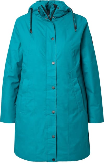 Ulla Popken - Dames - HYPRAR functionele jas waterafstotend 2-wegrits - Groenblauw - Maat 42+