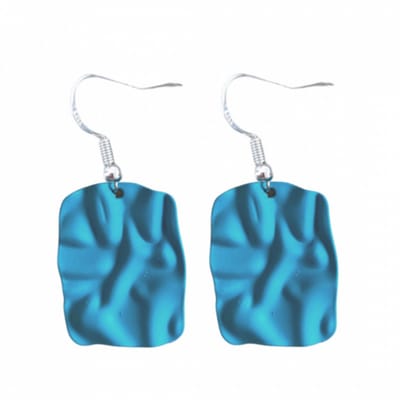 Zilveren oorhangers - Petrol satijn - Charme Bijoux