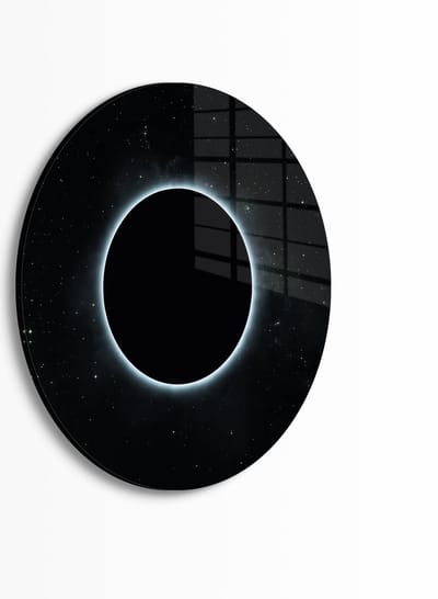 Indoorart - Muurcirkel Zonsverduistering Plexiglas 30 cm - Wanddecoratie - Afbeelding op Plexiglas - Inclusief ophangplaat