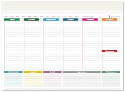 Maxi Weekplanner voor op het Bureau - Organizer Planner voor Kantoor 43 x 31 cm