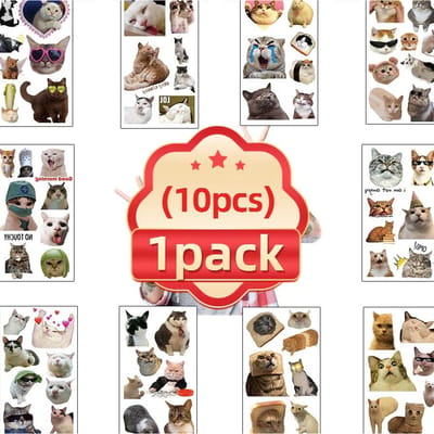 10-50 Stuks Grappige Dierlijke Kat Tattoo Stickers Kawaii Cartoon Verjaardagsfeest Waterdichte Tijdelijke Tattoos Sticker Speelgoed Cadeau red