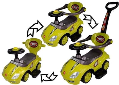 Loopauto - 3-in-1 - 60x40x85 cm - geel