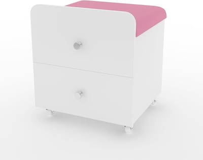 Rechthoekige Hocker met Opbergruimte - Voetenbankje en Poef - Multifunctioneel Make-up Krukje - Gestoffeerd - Roze