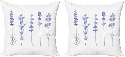 ABAKUHAUS Lavendel Kussenhoes Set 2x45x45 cm – Dubbelzijdig bedrukt – Rits