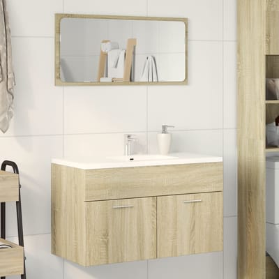 vidaXL - Wastafelkast - 90x38,5x46 - cm - bewerkt - hout - sonoma - eikenkleurig