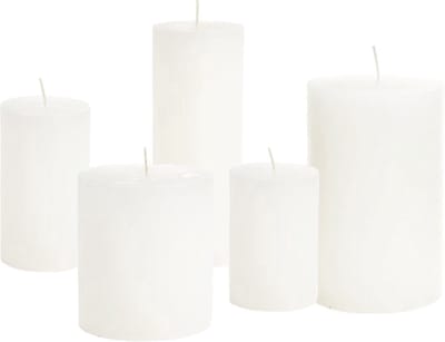 Cactula set van 5 chique stompkaarsen voor urenlang plezier = 7 x 10 - 7-13.5 - 7-20 - 10 x 11 en 10 x 18 cm