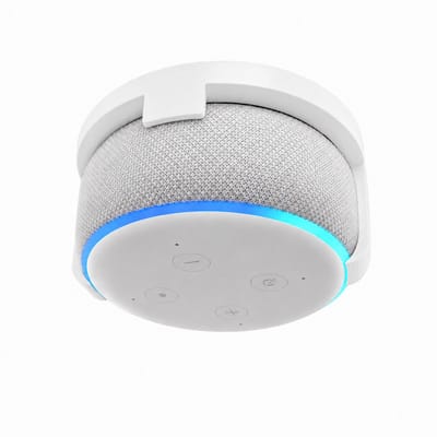 Wandhouder Geschikt voor Echo Dot 3 – Plafondbeugel voor Smart Speaker Geschikt voor Alexa – Wand- en Plafondmontage – Geschikt voor 60 mm Inbouwdozen – Wit