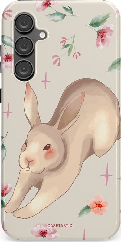 Casetastic Hoesje Geschikt voor Samsung S23 FE - Stijlvolle Beschermende Duo-layer Case - Lief konijntje
