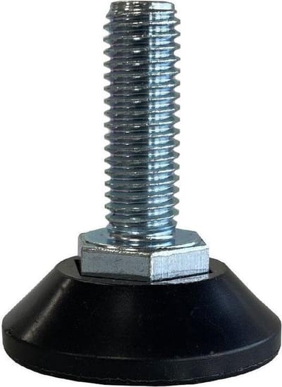 FLE - Stelvoet zwart rond Ø 3,8 cm en hoogte 1 cm van massief kunststof (M10) - 4 stuks
