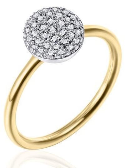 Schitterende 14K Gouden Ring met Zirkonia's 17.75 mm. (maat 56)