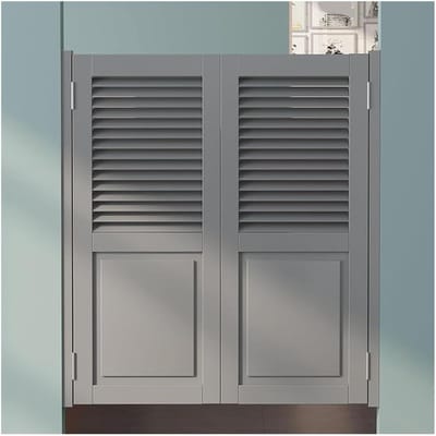 Draaideuren Set - Saloon deuren - Ruimte Verdelen - Massief Hout - 90x90cm - Grijs